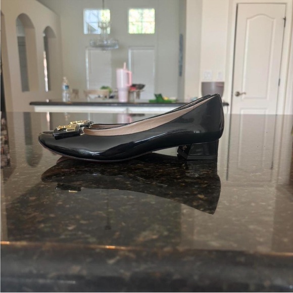 Tory Burch Black Flats with Gold Accents - Picture 2 of 6